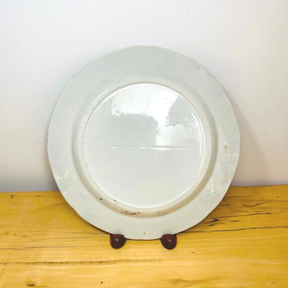 Antique 1813-1820 Masons Ironstone 8" Plate Water Lily Pattern, Signed 3/4 - 8* - Picture 3 of 6